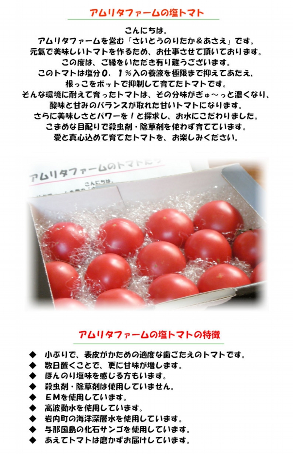 北海道ニセコ町アムリタファームの甘くて美味しい塩トマト